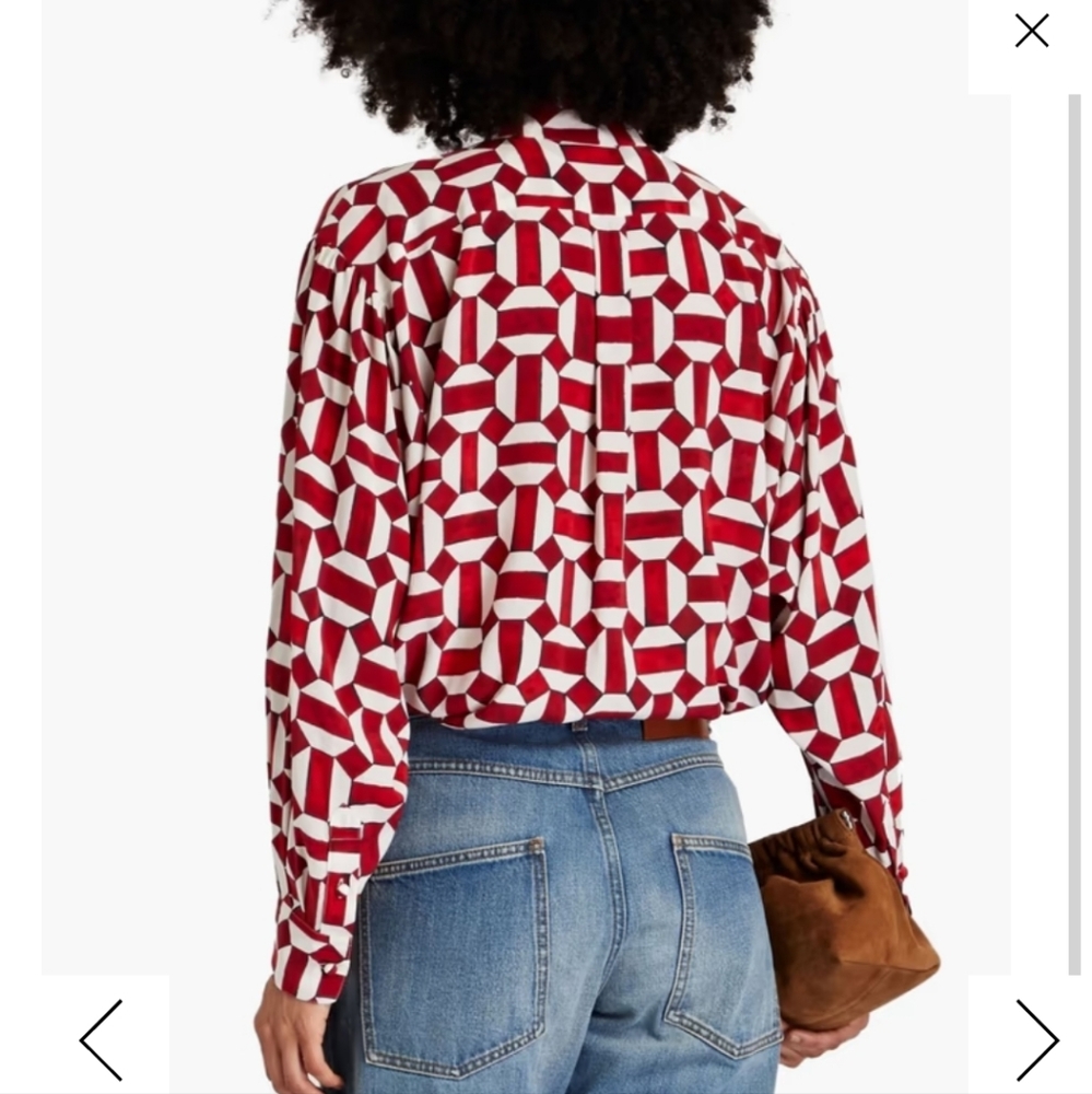Isabel Marant Cade Blouse Geometric Size EU 40/ US Large NWT - Picture 2 of 13